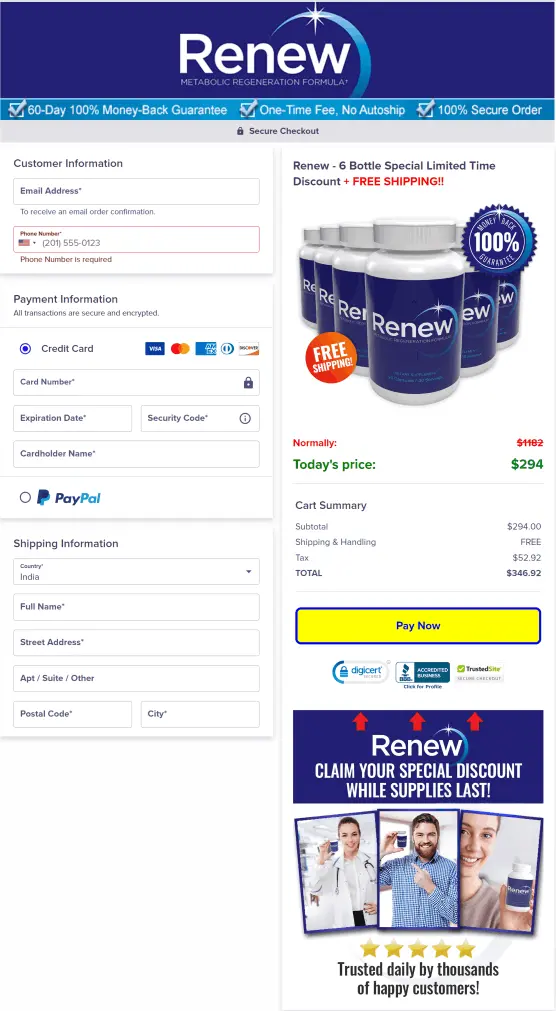 renew supplement buy page